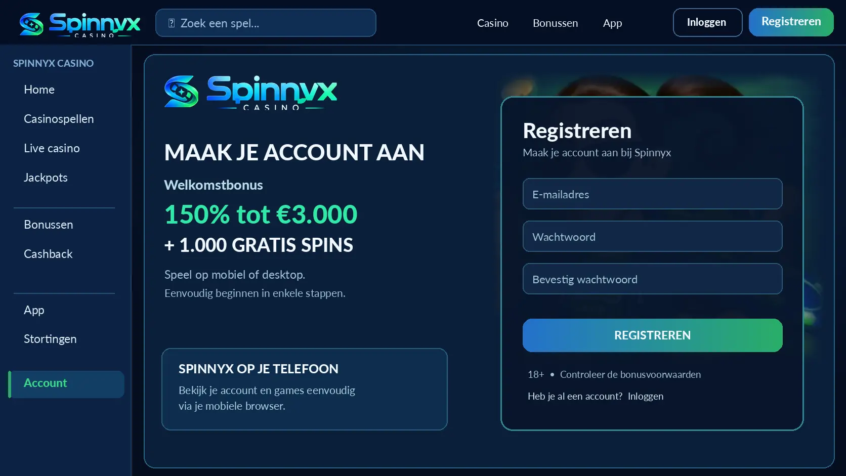 Spinnyx Casino Nederland: Online Games, Slots en Live Casino image 2