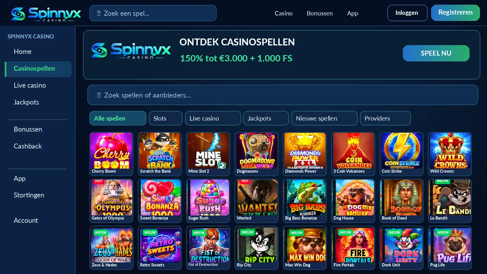Spinnyx Casino Nederland: Online Games, Slots en Live Casino image 3
